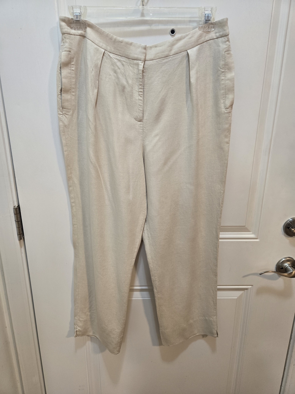 ANTONIO MELANI Cream Straight-Leg Cropped Trousers